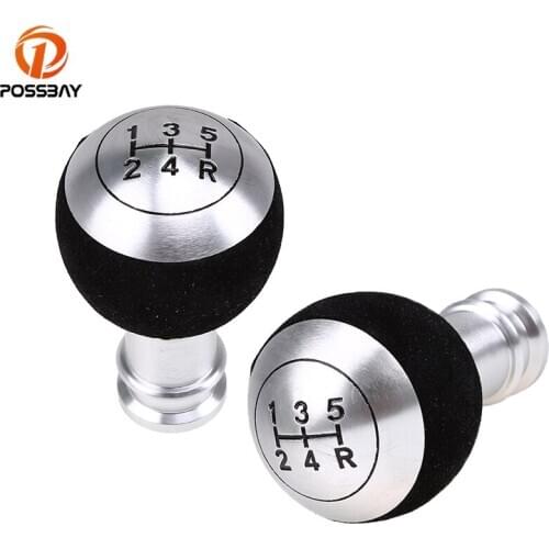 POSSBAY Aluminum Car Handle Gear Knob Head Stick Manual Operation Shift Knob Ball With Adapters for Audi Skoda VW Golf 4 Ford