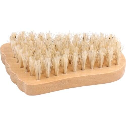 Bristle Brush Nail Brush Cleaning Wooden Natural Boar Bristle Brushes Manicure Pedicure for Women Baby Kids