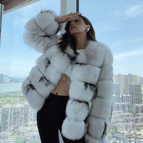 Finnish Fox Fur Coats and Jackets Women 2020 Real Fur Coat Winter Female Plus Size Genuine Fur Coat Women Warm Thick Streetwear