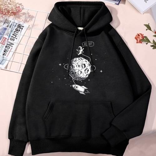 Astronaut Moon Creative Prints Sweatshirts Skin Friendly Men Hooded Streets Casual Hoodies Funny Fashion Cool Hoodie For Male