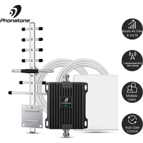 1700MHz Cell Phone Booster for Home High Gain Antenna Signal Booster T-Mobile Band 66/4 Supports Up to 2500 Square Foot Area