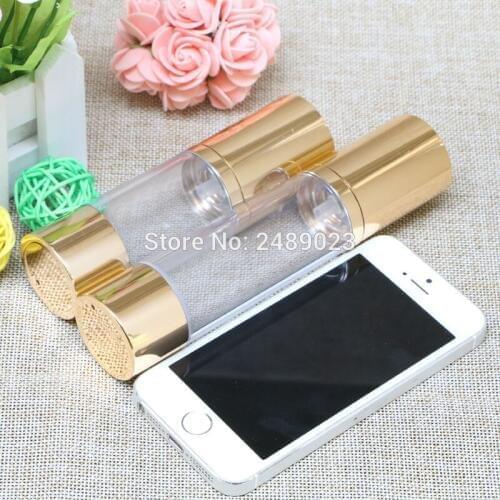 High-grade Gold Aluminium Oxide Airless Bottle Travel Lotion Refillable Cosmetic bottles Packaging 2pcs/lot 30ml 50ml In Stock