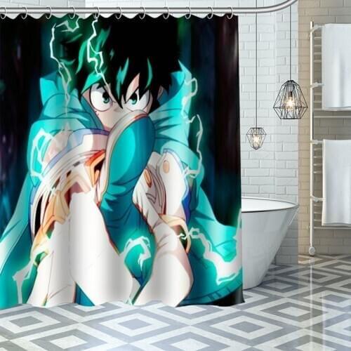 Custom High Quality My hero academia Shower Curtain Waterproof Bathroom Polyester Fabric Bathroom Curtain With Hooks