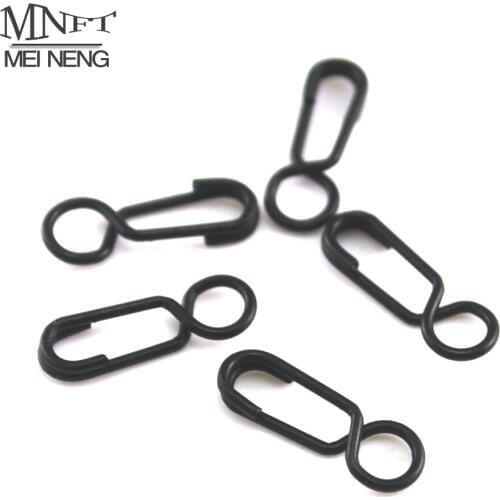 MNFT 30PCS Carp Fishing Quick Link Clips Round Head Snap Safty Connector Pin Matt Black Carp Fishing Terminal Tackle Accessories