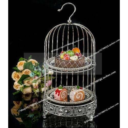 1PCS European creative small bird cage snack stand multi-layer cake stand wedding dessert set table baking West Point