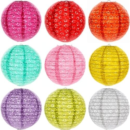 1pc Round Hollow paper lantern Birthday Wedding birthday decor gift craft DIY lampion white hanging lantern ball supplies