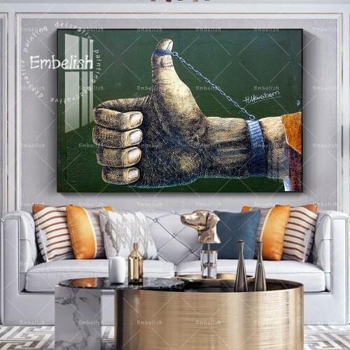 1 Pieces Hand With Ring Vintage Wall Art Pictures For Living Room Modern Home Decor Posters HD Spray On Canvas Oil Paintings
