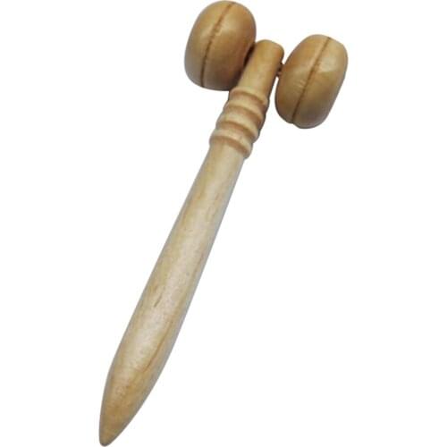 1Pc Health Care 10.5CM Wooden Eye Face Roller Massager Slimming Face-lift Massage Tool Primary Wood Color for Relaxing Neck Chin