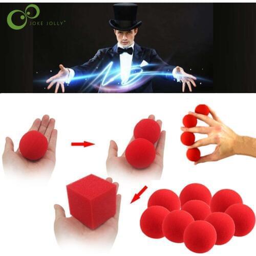 10pcs/lot 4.5cm Magic Large Sponges Red Sponge Balls Funny Props Magic Props Clown Nose Tricks Toys ZXH