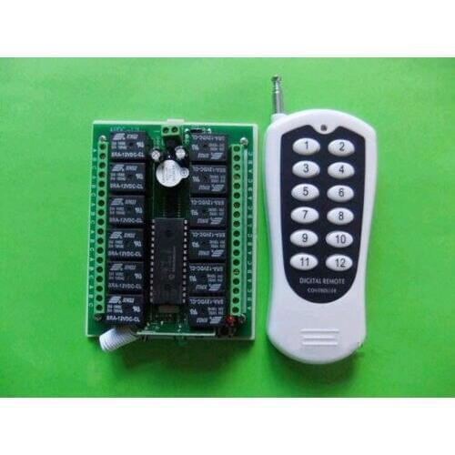 12V 12 Channel Relay RF Switch Remote Control Transmitter Receiver 315MHz