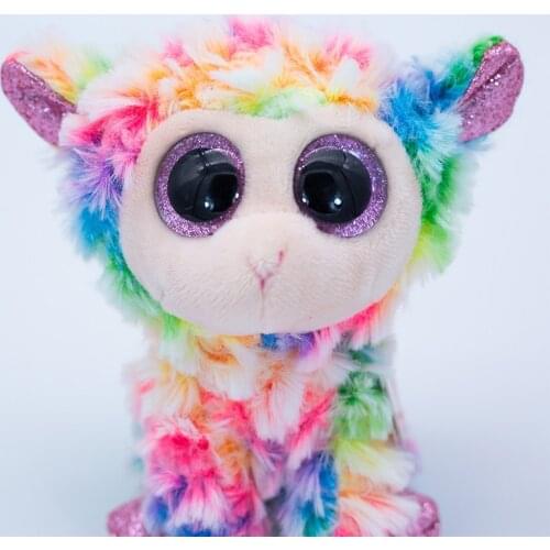 15CM Ty Beanie Glittery Big Eyes Daffodil the Lamb Colorful Cute Soft Stuffed Plush Animal Sheep Doll Kids Toys Birthday Gifts