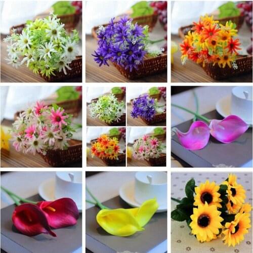 2pcs/lot Jump Orchid Chrysanthemum Artificial Flowers Silk Flower Artificial Flowers Dried Flowers for home Wedding Decoration