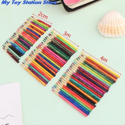 25Pcs/set 1:12 Dollhouse Miniature Colorful Pencil Brush Model Doll House Decor Mini Color Pencil Model