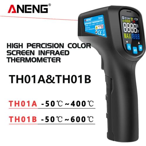 ANENG TH01B Temperature Tester Digital Infrared Thermometer IR Laser Sensor Gun No Contact Thermometre -50~600C Meter Pyrometer