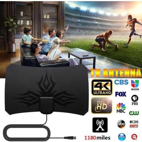 1180 Miles 4K Digital HDTV Indoor Antenna With High Gain Amplifier Signal Booster TV Radius Surf HD Antennas Aerial