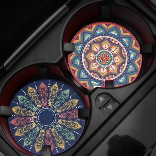 1PC Ceramic Stone Absorbent Car Cup Holders Car Accessories Decorations Car Coasters For Ford Escape For Toyota