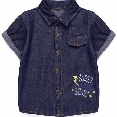 Newborn Baby Boys Denim Jackets Super Star Printed Girls Coats Summer Infant Short-sleeve Outwear Coat Classic Baby Boys Clothes