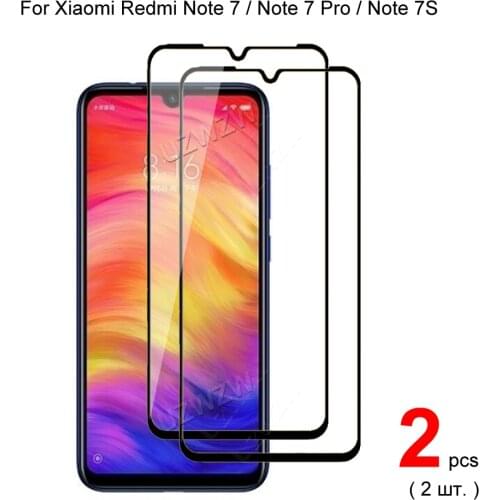 2pcs Full Cover Tempered Glass For Xiaomi Redmi Note 7 / Redmi Note 7 Pro / Note 7s Screen Protector Protective Glass