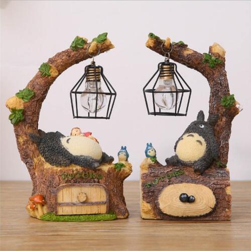 Totoro Electronic 3D Resin Animals Table Lamp Bedroom Bedside Night Light Table Night Lamp Hearts Childrens Lighting Fixtures
