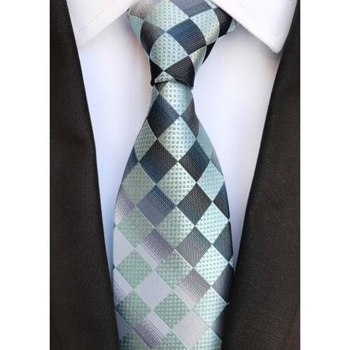 8cm Width Latest Fashion Diamond Plaids Tie Unique Shirt Suits Formal Necktie