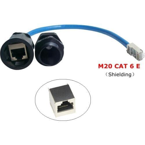 25CM CAT 6 CAT6E RJ 45 Waterproof connector Ethernet LAN RJ45 AP outdoor IP Camera M20 shielding IP68 Water proof network cable