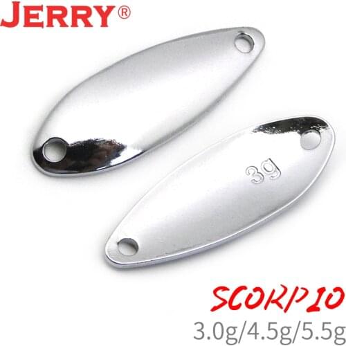 Jerry Scorpio 50pcs 3g 4.5g 5.5g fishing lures unpainted blank lake area trout fishing spoons blinkers spinner pesca