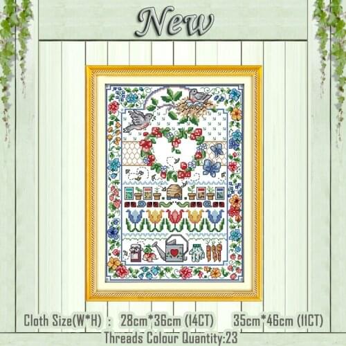 Love flowers birds animal paintings counted printed on the canvas DMC 11CT 14CT kits NKF Cross Stitch embroidery needlework Sets