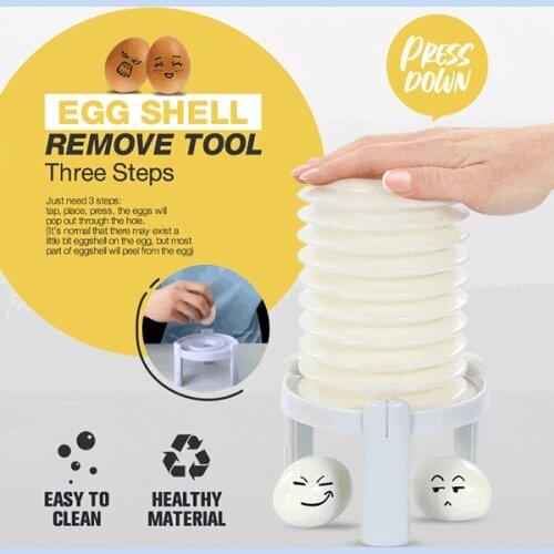Three Steps Hard-Boiled Egg Shell Remove Tool Egg Stractor Peeler Magic Amazing Eggshell Machine Egg Scissors Tools Kitchen Tool
