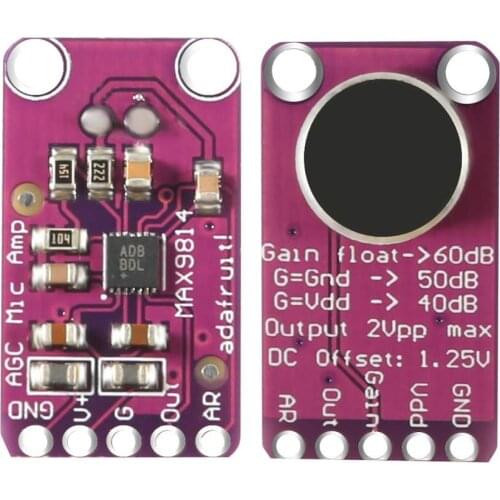 MAX9814 Electret Microphone Amplifier with Auto Gain Control for Arduino