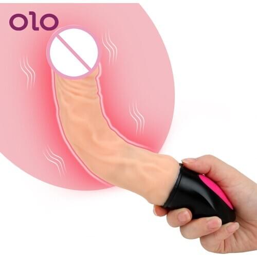 OLO Heating Realistic Dildo Vibrator Bendable 12 Mode Vagina Massager Sex Toys for Woman Female Masturbation Soft Silicone
