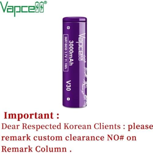 2pcs/lot Vapcell INR 18650 3000mah 20A/35A V30 3.7V Li Ion Battery Rechargeable Cells For Flashlight Power tools