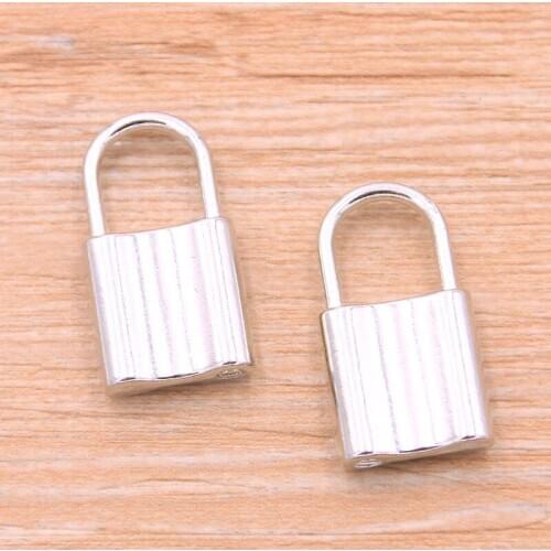 PULCHRITUDE 5Pcs 13*27mm Double Sided Lock Charms Hollow Pendant Metal Alloy For DIY Jewelry Bracelet Necklace Marking