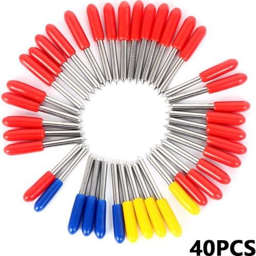 40pcs 30/45/60 Degree Roland Cricut Cutting Plotter Vinyl Cutter Knife Blades Offset Tool Cabinet Machining Tools Cutting Blade