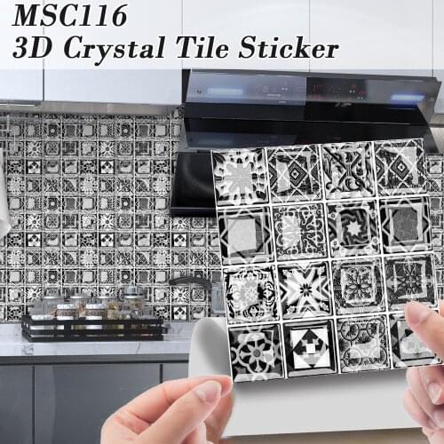 Mosaic Tile Sticker 3D Self-Adhesive Removable Wall Paper Tile DIY Craft Decoration for Kitchen Bathroom Decoration Accessories