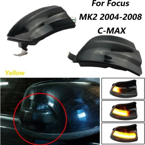 2pcs LED Dynamic Turn Signal Light Car Rear View Mirror LED Indicator Blinker For FORD Focus 2 MK2 2004 - 2008 C-MAX