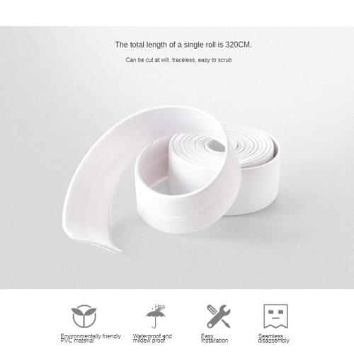 Bathroom Toilet Sink Bath Sealing Strip Tape White PVC Self Adhesive Waterproof Oil-proof For Shower Kitchen Accessories
