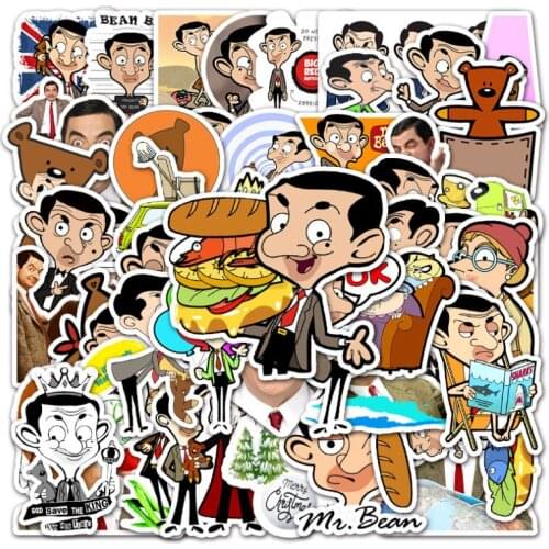 10/30/50Pcs Mr. Bean Graffiti Waterproof Skateboard Travel Suitcase Phone Laptop Luggage Stickers DIY Kids Girl Toys