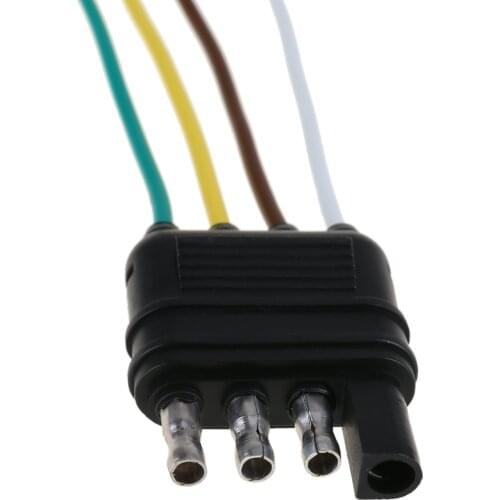 VODOOL 4 Pole Pin US Standard Truck Flat Wiring Harness Kit Side Only Trailer Plug Set Consists Of 6 inch Color-coded Lead Wire