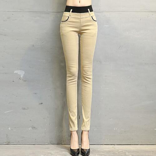 Womens pants High waist casual pants corduroy pants Womens trousers stretch Slim Pencil pants large size