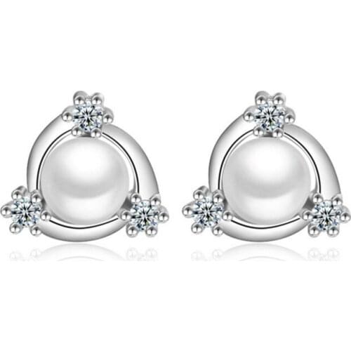 1 Pair Womens Personality Cute Rotating Windmills Shape Inlaid Pearl AAA Zircon Ear Stud Earrings Fashion Jewelry E0479