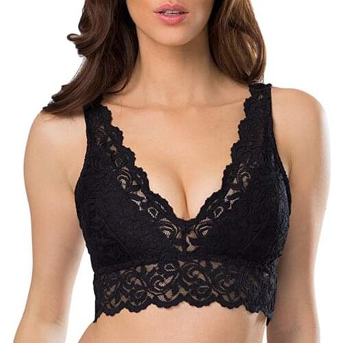 Fashion New Sexy Women Bra Lace Deep V Bralette Wireless Underwear Lingerie