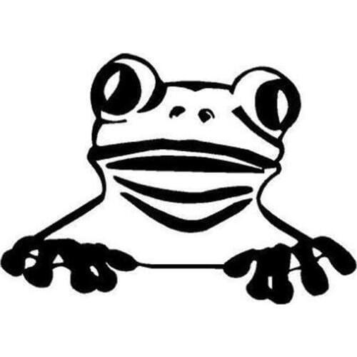 15.7cm*11.1cm Frog Peeking Fashion Vinyl Car-Styling Stickers Decals Black/Silver S3-5322