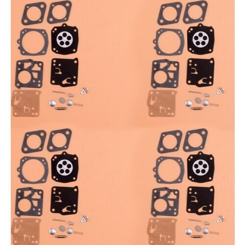 4 Sets Carburetor Repair Rebuild Kit Fit For Jonsered 49SP 50 51 52 60 62 66E HS-21D HS-101C Tillotson RK-23HS