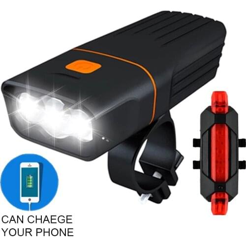 5200 mAh Bicycle LED Light Power Bank Bike Front Light USB Rechargeable Lamp Cycling Waterproof Flashlight Bicycle Accessories