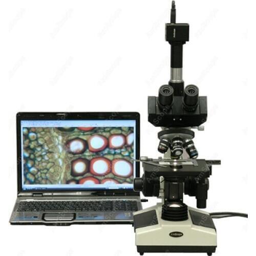 Biological Compound Microscope--AmScope Supplies 40X-1600X Doctor Veterinary Clinic Biological Compound Microscope + 5MP Camera