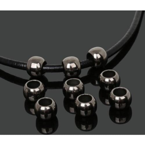 4/6/8/10/12mm Plastic Loose Spacer Beads CCB Big Hole Beads Plated Gold Sliver for DIY Bracelet Jewelry Findings Making