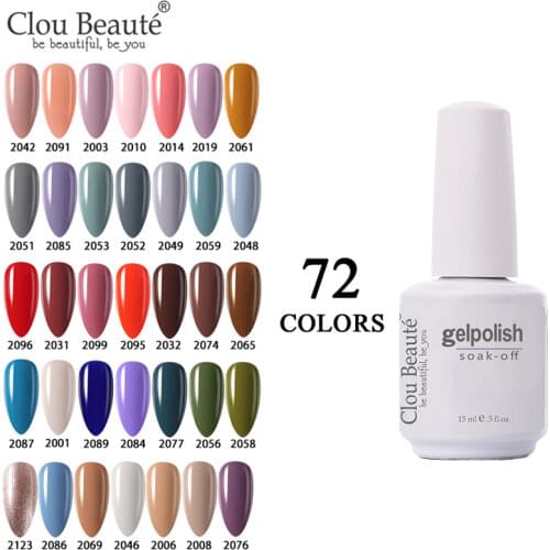 Clou Beaute Nail Art Gel Nail Polish Manicure Lakiery Hybrydowe Vernis Semi Permanent Varnish Soak Off UV Gel Glitter Nail Glue