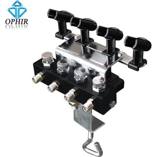 OPHIR Airbrush Holders with 1/8 & 1/8 Splitter for 4pcs Airbrush Kit Convenient for Using 4 Different Colors of Airbrushes_AC121