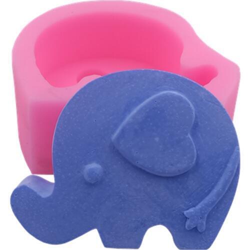 Elephant Design Soap Mold Candle Wax Molds Food Grade Cake Mould Decorating Silicone Mold for Soap Making