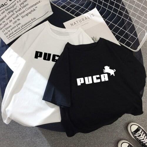 Kawaii Pug Funny Anime T Shirt Women Cute Manga Harajuku Casual Tshirt Summer Y2K Streetwear T-shirt Graphic Top Tees Female